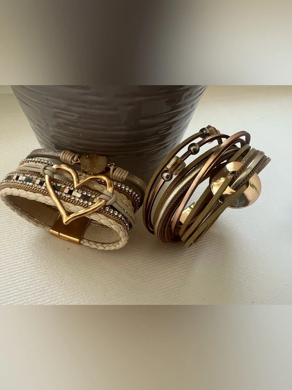 2 Bracelets with Magnetic Clasps- Women Jewelry